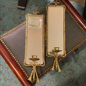 Set of 4 mirrored candle holders-vintage